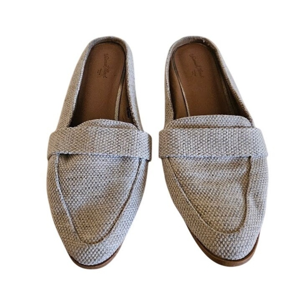 Universal Thread Womens Woven Pointed Toe Mule Loafers Cream Beige Size 8.5
